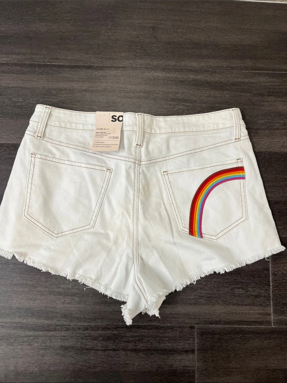 off White Distressed Denim Women's Shorts